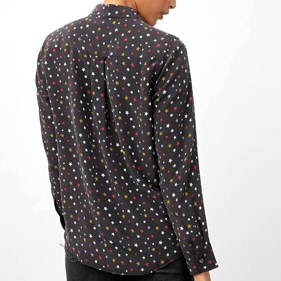 Rails Kate Silk Rainbow Stars Shirt Women's Size XS Button Front Long Sleeves - Picture 4 of 9
